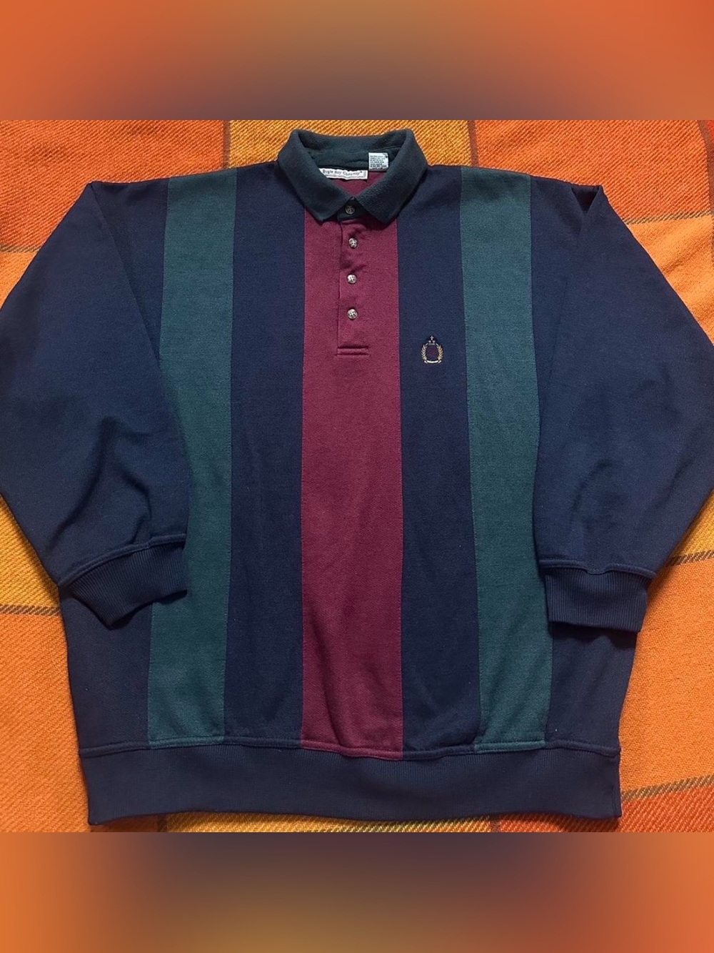 Bugle Boy Vintage Striped Collared Sweater Size Men’s XL